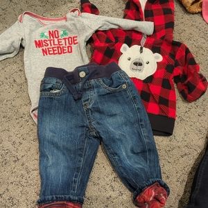 Gap lined jeans and Sherpa lined sweatshirt zip up